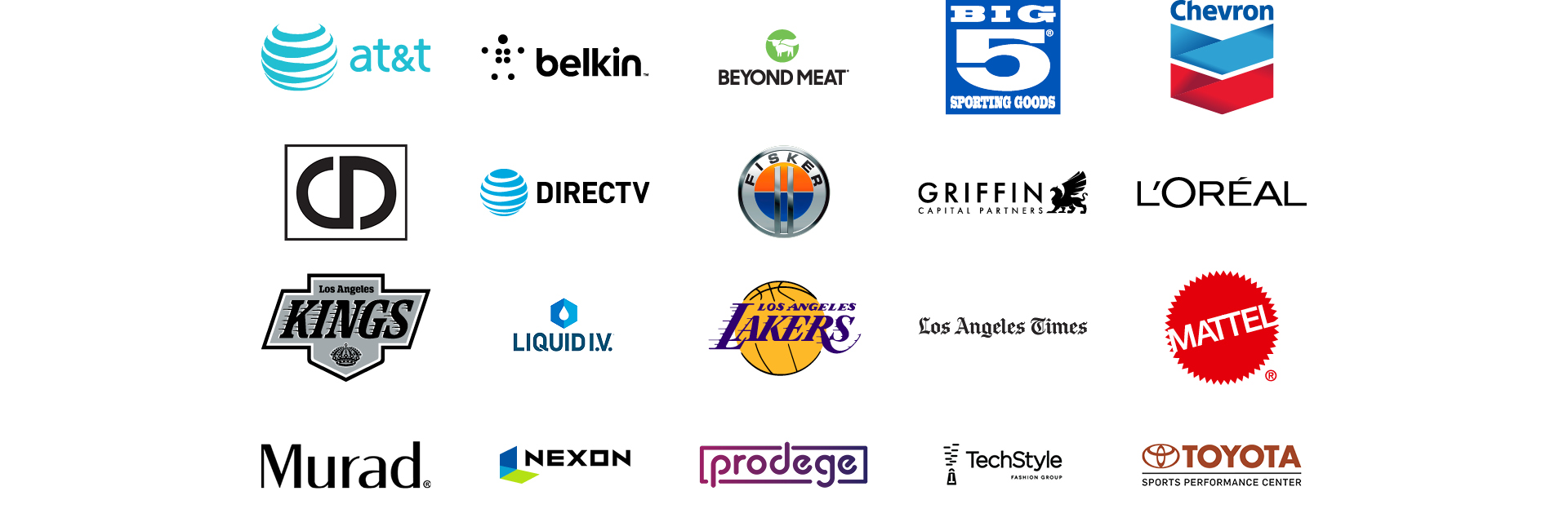 World class brands in El Segundo include: AT&T, belkin, Beyond Meat, Big 5, Chevron, Christian Dior, DirecTV, Fisker, Griffin Capital Partners, L'Oreal, Los Angeles Kings, Liquid IV, Los Angeles Lakers, Los Angeles Times, Mattel, Murad, Nexon, prodege, TechStyle Fashion Group, Toyota